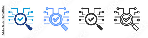 Ai Research icon set multiple style collection