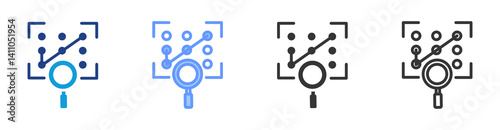 Pattern Recognition icon set multiple style collection