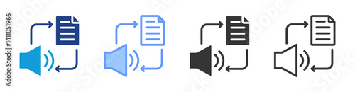 Speech Synthesis icon set multiple style collection