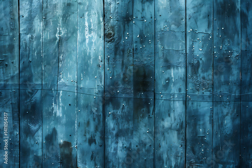 Blue metallic wall texture background with a vertical line pattern.