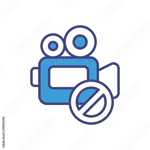 Filming Prohibited icon vector stock illustration