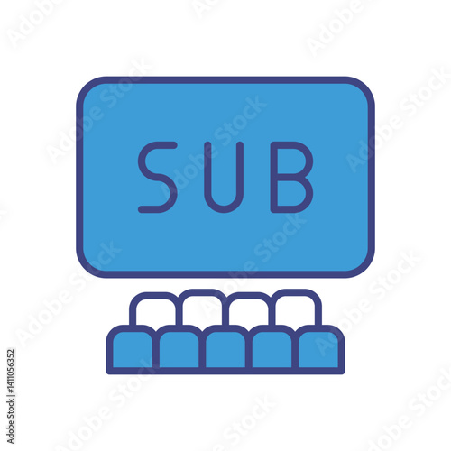 Movie With Subtitles icon vector stock illustration