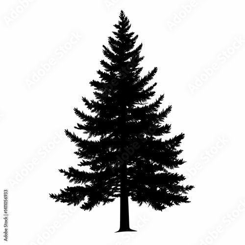 Evergreen Tree Silhouette: Iconic Woodland Beauty and Eco-Friendly Decor for Seasonal Tranquility