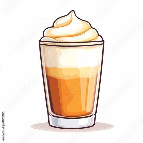Premium Caramel Latte with Whipped Cream: A Gourmet Coffee Shop Indulgence