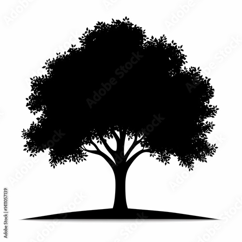 Silhouette of Tree in Natural Woodland - Eco-Friendly Tranquil Landscape for Sustainable Growth and Biodiversity