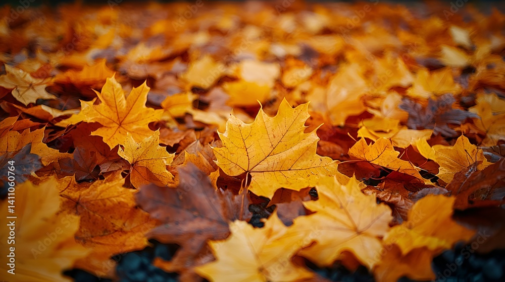 Autumn leaves on ground, close-up view. Autumn leaves on ground, close-up view.