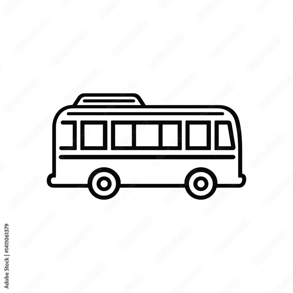 Bus Icon Outline Design, Transparent, Minimalist Transportation Vehicle, Line Art Bus Icon Outline Design, Transparent, Minimalist Transportation Vehicle, Line Art