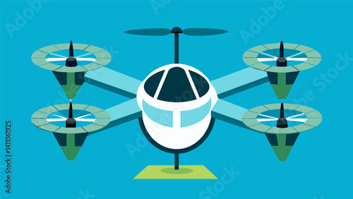 Obraz na płótnie The precise movements of the eVTOL are a testament to its innovative and highly responsive flight control system.. Vector illustration w salonie