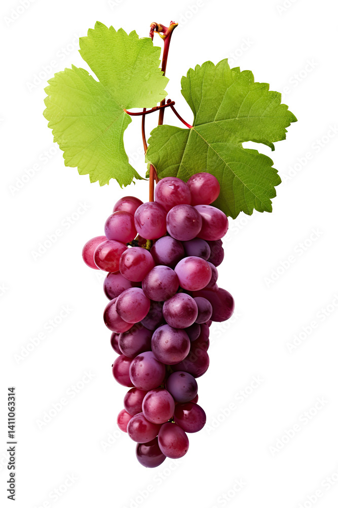 Fototapeta premium Ruby Roman Grapes on transparent background