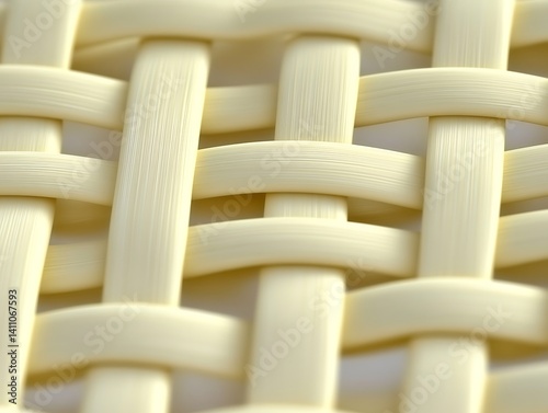 Interwoven Texture of Creamy Wicker Pattern, Close Up Detailed View