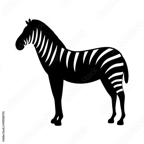 zebra animal black silhouette icon - designs for jungle animals zebra Safaris, wildlife, rainforest, vector on a white transparent.