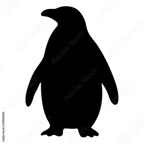 penguin animal black silhouette icon - designs for jungle animals penguin Safaris, wildlife, rainforest, vector on a white transparent.