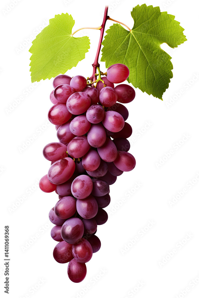Fototapeta premium Ruby Roman Grapes on transparent background
