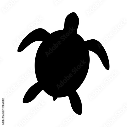 sea turtle animal black silhouette icon - designs for jungle animals sea turtle Safaris, wildlife, rainforest, vector on a white transparent.