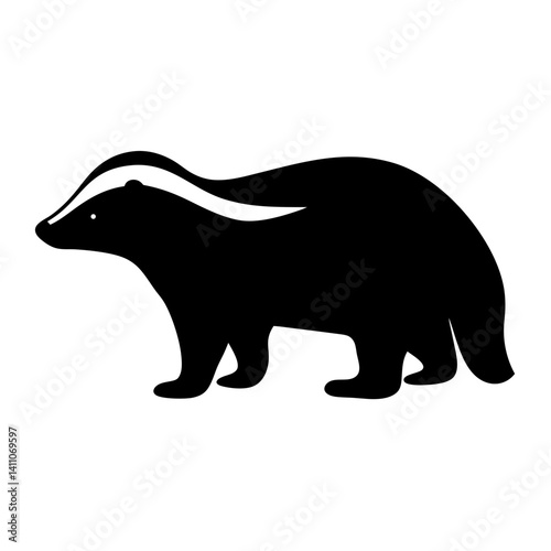 skunk animal black silhouette icon - designs for jungle animals skunk Safaris, wildlife, rainforest, vector on a white transparent.