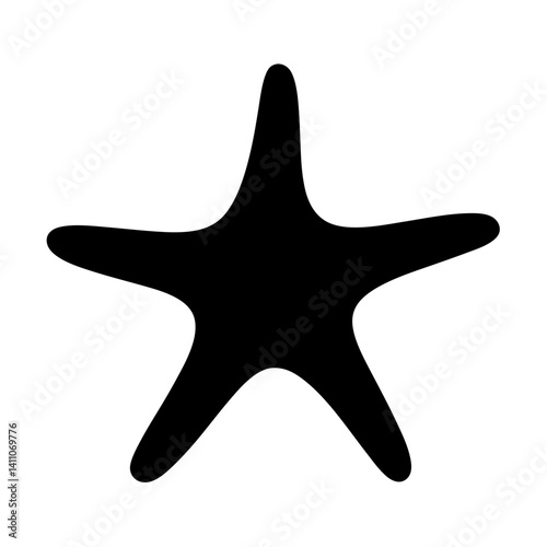 starfish animal black silhouette icon - designs for jungle animals starfish Safaris, wildlife, rainforest, vector on a white transparent.
