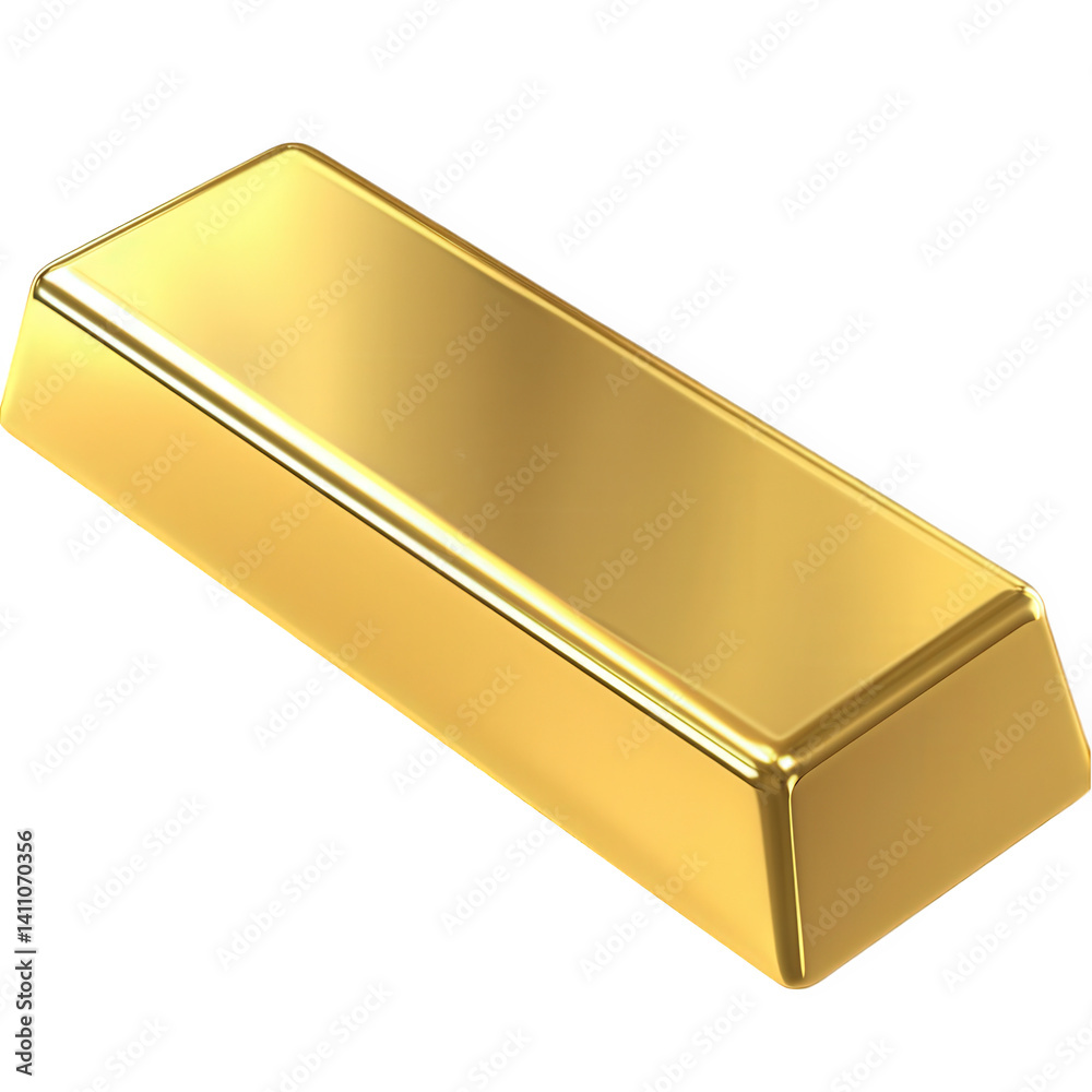 Gleaming gold bullion bar on a white background highlighting its smooth edges and polished surface, symbolizing wealth and investment opportunities in finance and precious metals Gleaming gold bullion bar on a white background highlighting its smooth edges and polished surface, symbolizing wealth and investment opportunities in finance and precious metals