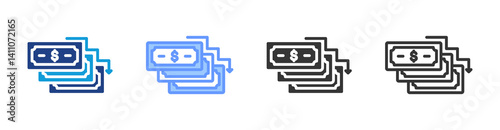Fiscal Deficit icon set multiple style collection