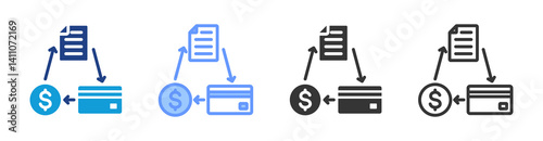 Credit Crunch icon set multiple style collection