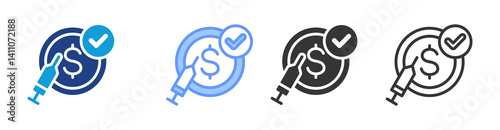 Government Stimulus icon set multiple style collection