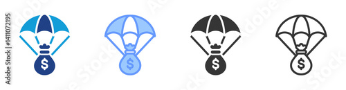 Bailout icon set multiple style collection