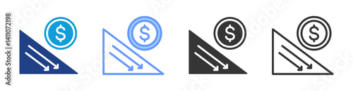 Deflation icon set multiple style collection