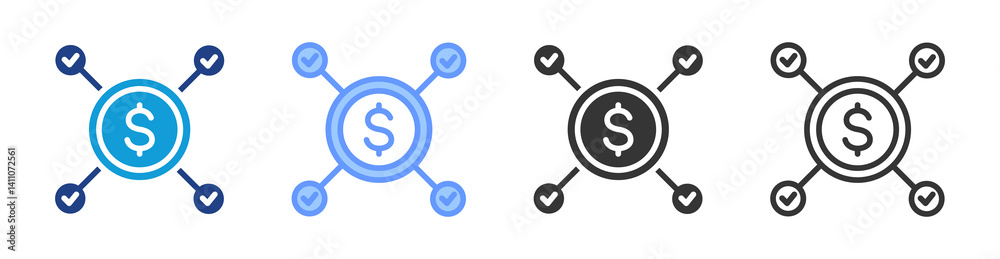 Diversification icon set multiple style collection Diversification icon set multiple style collection
