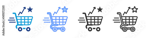 Consumer Confidence icon set multiple style collection