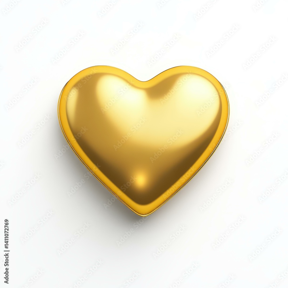 A shimmering gold heart shines bright against a pure white backdrop, symbolizing love and warmth in a minimalist design. A shimmering gold heart shines bright against a pure white backdrop, symbolizing love and warmth in a minimalist design.