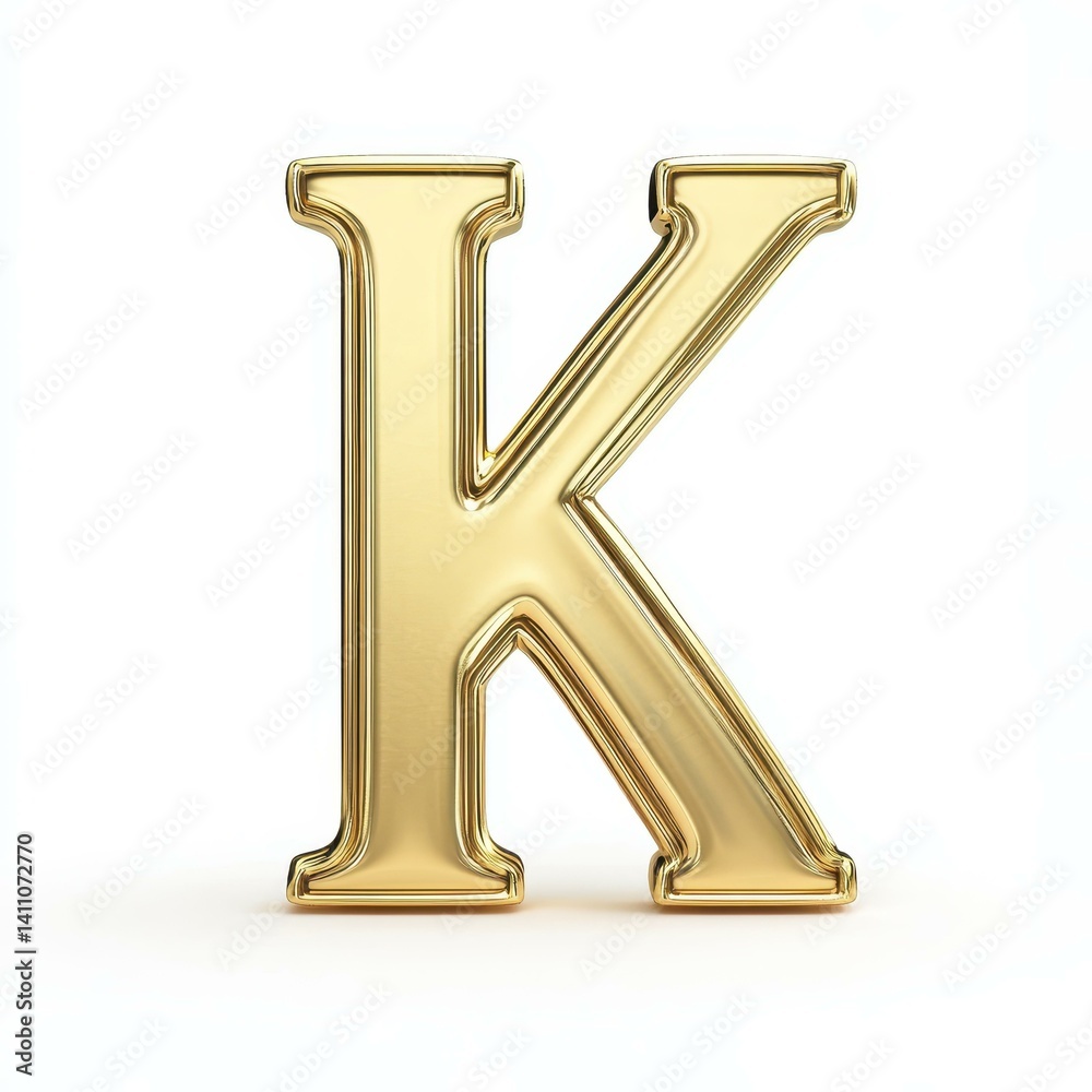 Eyecatching golden 3D letter K stands out with its sleek design, perfect for branding and creative projects. Eyecatching golden 3D letter K stands out with its sleek design, perfect for branding and creative projects.
