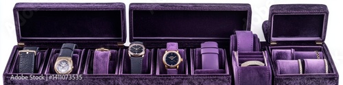 Luxury Purple Velvet Watch Cases