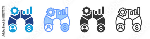 Balanced Scorecard icon set multiple style collection