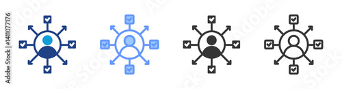 Multitasking icon set multiple style collection