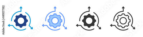 Agile Methodology icon set multiple style collection