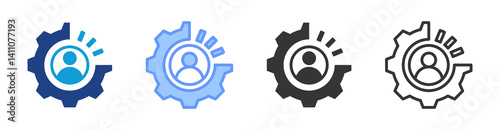 Utilization icon set multiple style collection