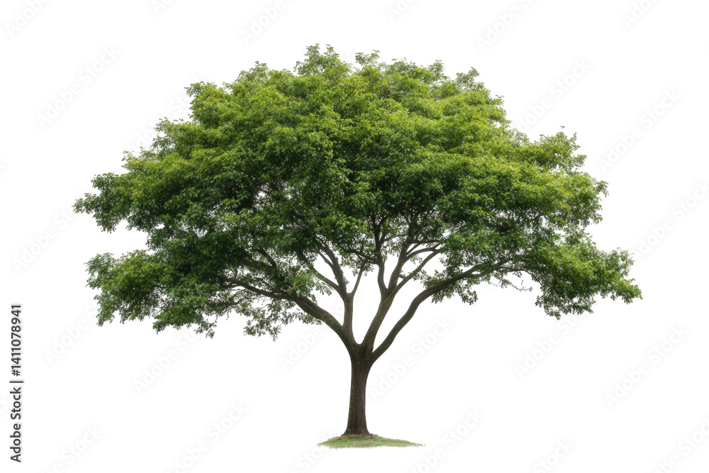 Lush green tree standing alone in a bright, open space under natural sunlight, representing nature's beauty and vitality Lush green tree standing alone in a bright, open space under natural sunlight, representing nature's beauty and vitality