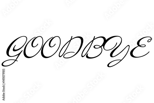 GOODBYE（さよなら）のシンプルなロゴマーク
