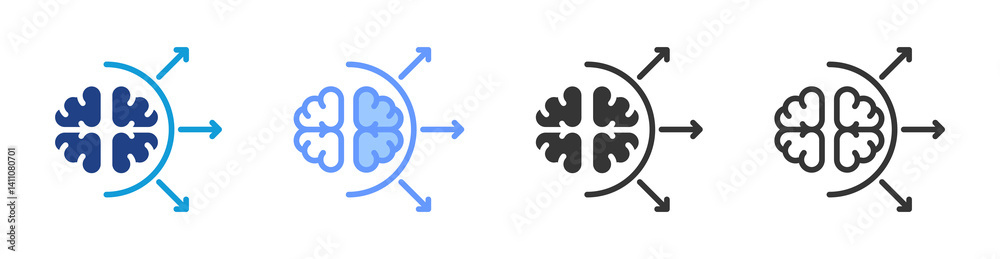 Adaptive Learning icon set multiple style collection Adaptive Learning icon set multiple style collection