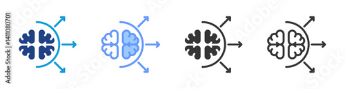 Adaptive Learning icon set multiple style collection