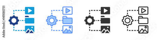 Cms icon set multiple style collection