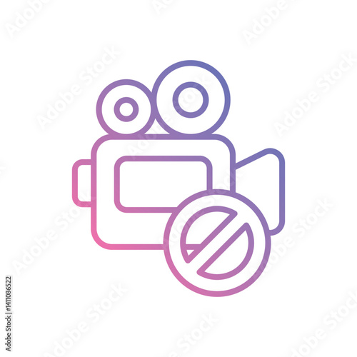 Filming Prohibited icon vector stock illustration
