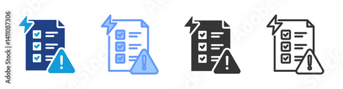 Hazard Assesment icon set multiple style collection