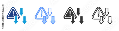 Risk Reduction icon set multiple style collection