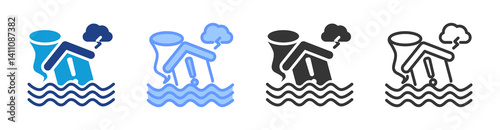 Natural Disaster icon set multiple style collection