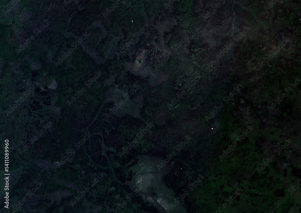 Imagen satelital (Landsat09) de la Reserva de la Biosfera de Calakmul, Campeche, México.