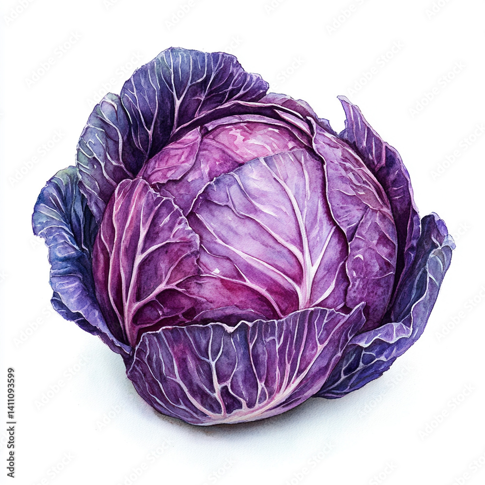 Obraz premium red cabbage isolated on white background
