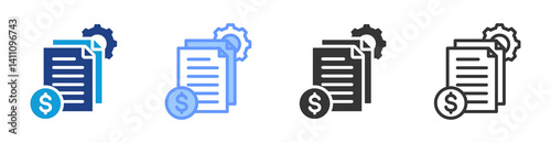 Financial Statements icon set multiple style collection