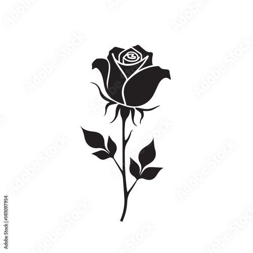Rose silhouette Vectors art illustration
