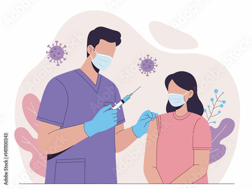 Vaccination and Public Health Safety Adobe Illustrator Artwork