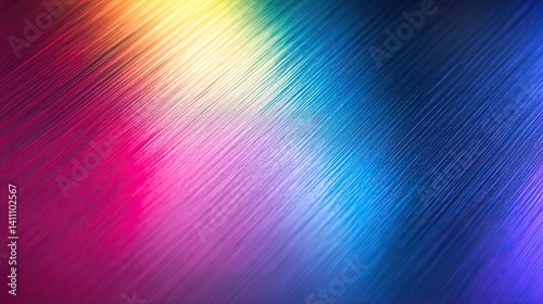 Brushed Titanium Surface with Colorful Reflection and Texture